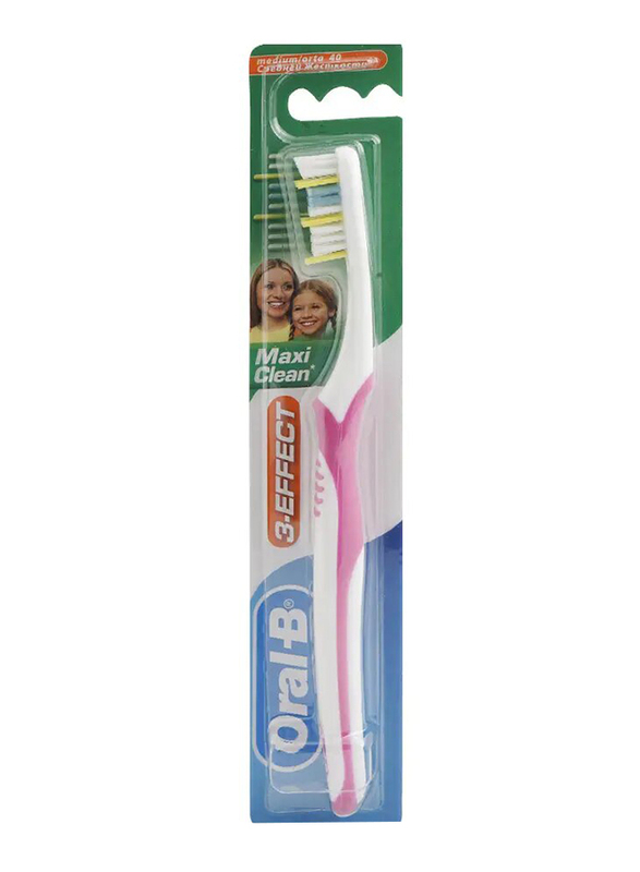 Oral B Three-Effect Maxi Clean Toothbrush, 40M, Multi Colour