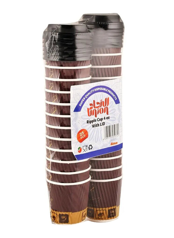 

Union Disposable Ripple 4oz Cup with Lid, 25 Pieces