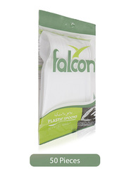 Falcon 50-Pieces Plastic Table Spoons, White