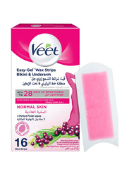 Veet Easy Gel Wax Strips for Normal Skin, 16 Strips