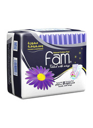 Fam Natural Cotton Feel Night Sanitary Pads, 8-Piece