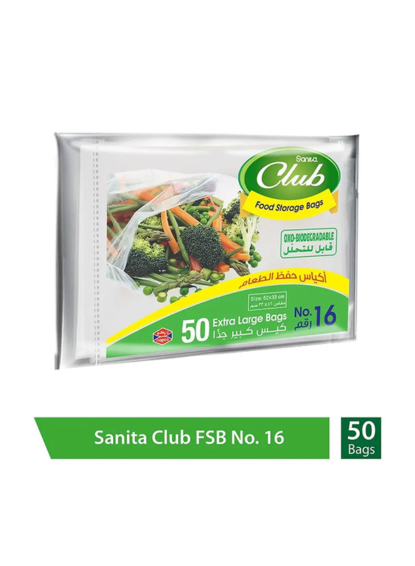 Sanita Club Food Storage Bags Biodegradable Mo.16, 50 Bags