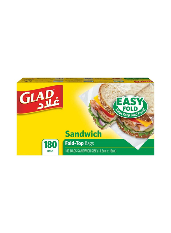 Glad Easy Sandwich Fold-Top Bags - 180 Pieces