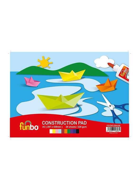 

Funbo Construction Pad, 220 GSM, 20 Sheets, A3 Size, Assorted Colour