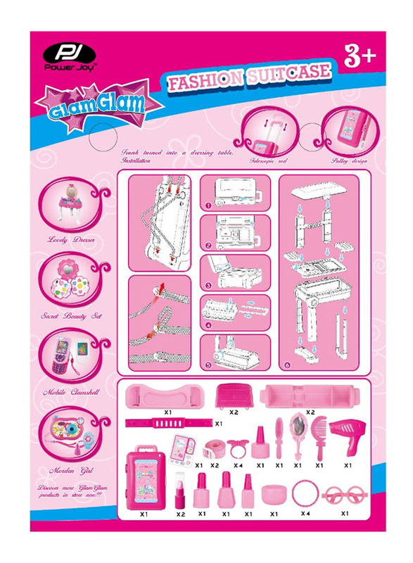 Power Joy Glamglam Fashion Suitcase Set, Ages 3+