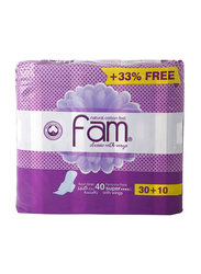 Fam Maxi Classic Wings Sanitary Pads, 3 x 40 Pieces