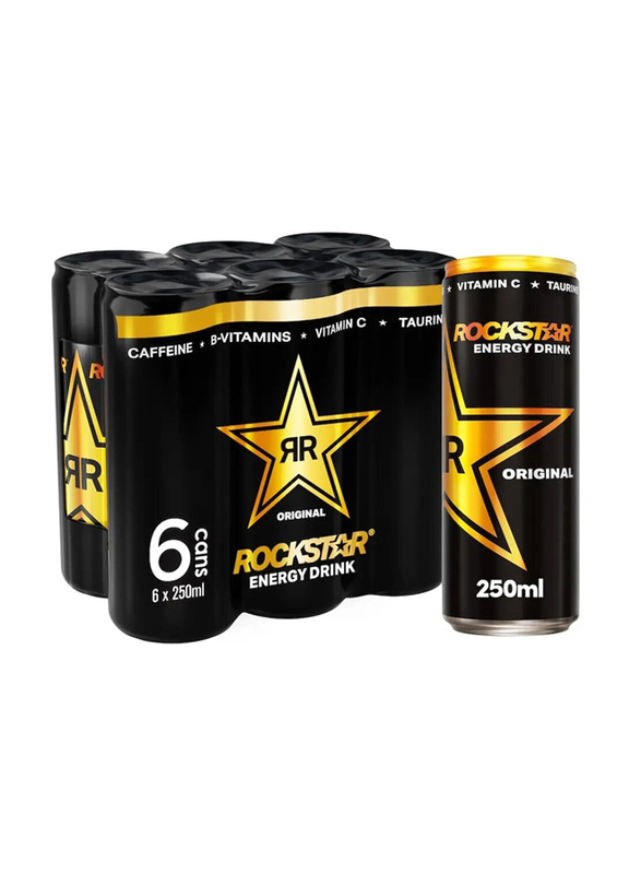 Rockstar Energy Drink, Original, 6 x 250ml