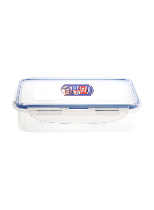 Lock & Lock Rectangle Food Container, 800ml, Clear/Blue