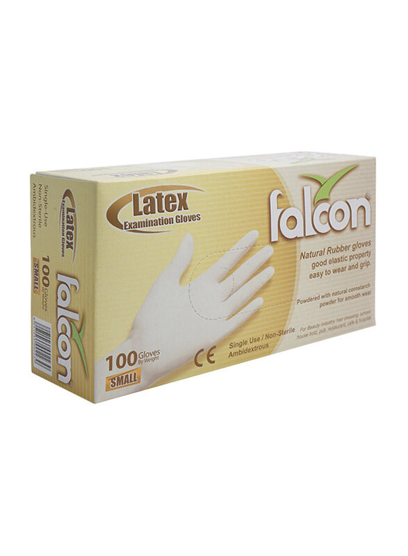 

Falcon Examination Natural Rubber Gloves, 100 Pieces