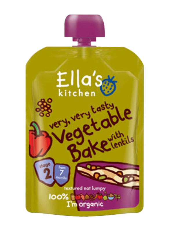 Ella's Kitchen Organic Vegetable and Lentil Bake Baby Pouch, 7+ Months, 130g