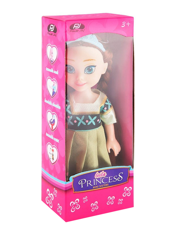 Power Joy Leila Princess Mini Sister Doll, 16cm, Ages 3+, Multicolour