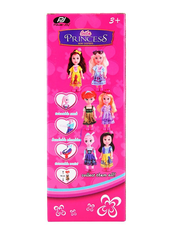 Power Joy Leila Princess Mini Sister Doll, 16cm, Ages 3+, Multicolour