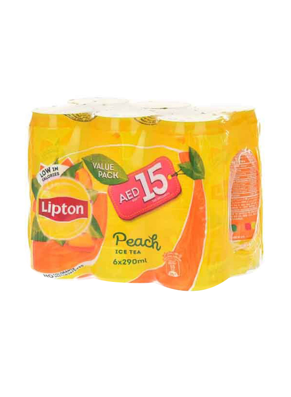 Lipton Peach Ice Tea, Value Pack, 6 x 290ml
