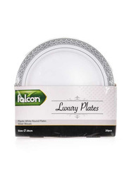 Falcon Plastic Round Plate, 26cm, White