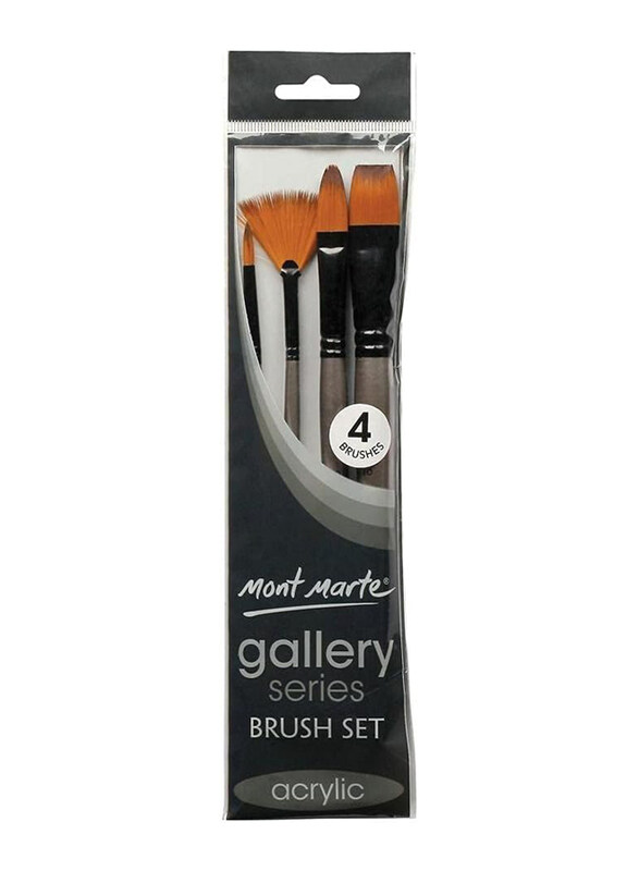 

Mont Marte Gallery Brush Set Acrylic, 4 Pieces, Multicolour