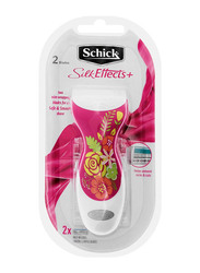 Schick Silk Effects Plus Shaving Razor with 2 Refill Cartridges, 3 Pieces