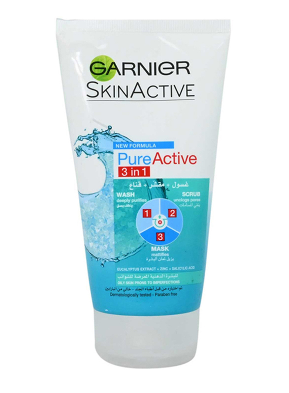 Garnier Pure Active 3 In 1 Face Wash, 150ml