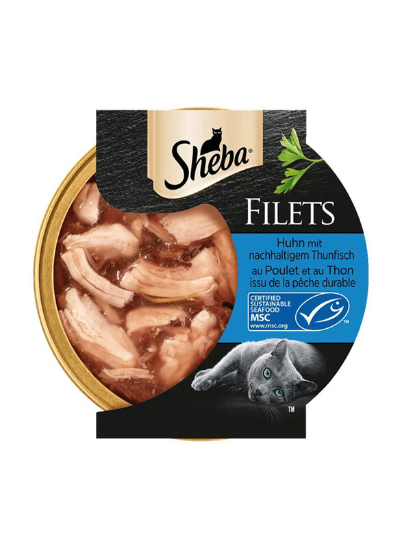 

Sheba Filets Chicken with Sustainable Tuna Wet Cat Food, 60g