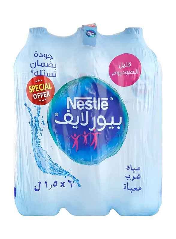 Nestle Purelife Bottle Sparkling Water, 6 x 1.5 Liters