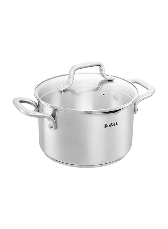 

Tefal 20cm Stainless Steel Intuition Stewpot with Glass Lid, Silver