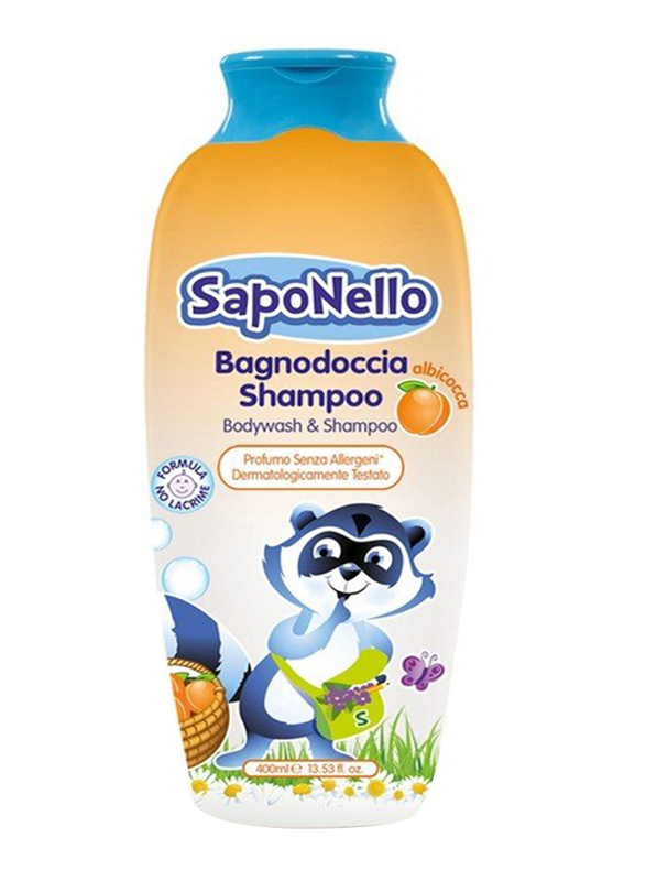Saponello 400ml Delicate Apricot Body Wash and Shampoo for Baby