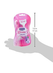 Schick Xtreme3 Sensitive Razors for Women, 4 Tub