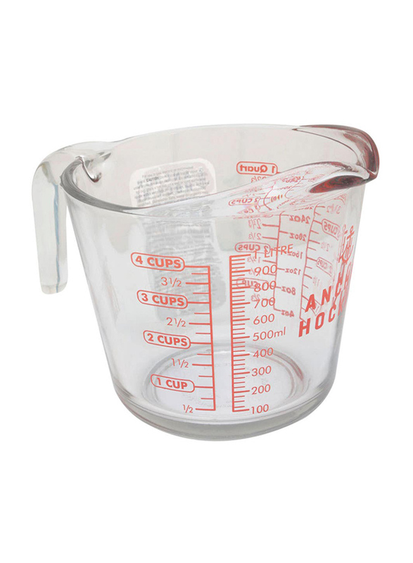 Anchor 1 Liters/32oz Hocking Glass Measuring Cup, Transparent