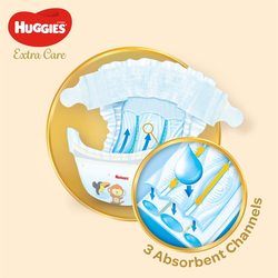 Huggies Extra Care Size 3, Jumbo Pack, (4-9 kg) - 76 Diapers