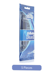 Gillette Blue 2 Blade Razor for Men, 5 Pieces