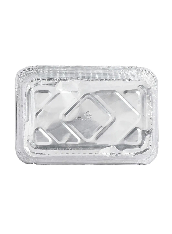 Right Choice Disposable High Quality Aluminium Container 800CC with Lid, 20 Pieces, Silver