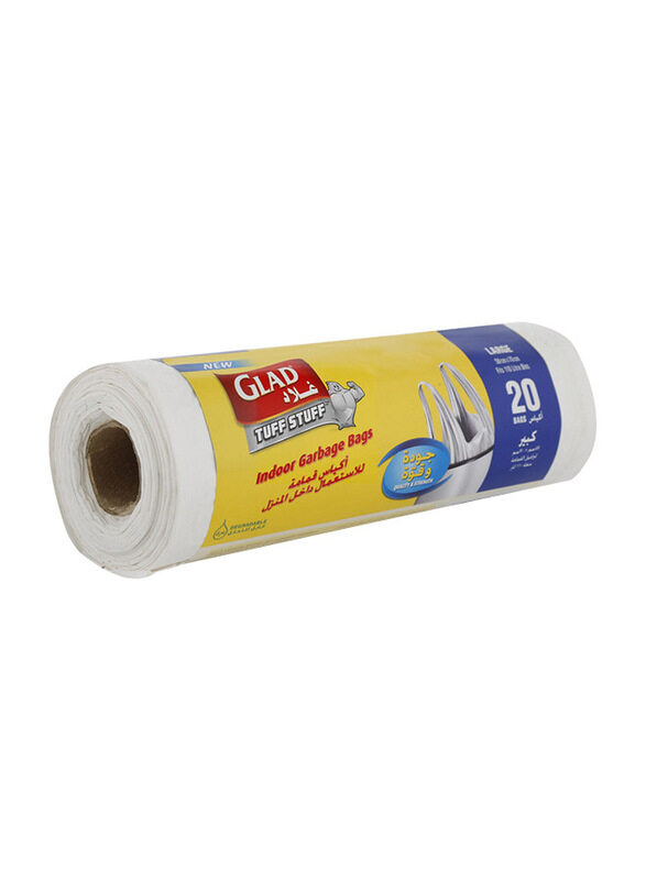 

Glad Tuff Stuff White Garbage Bags, 20 Pieces, Large