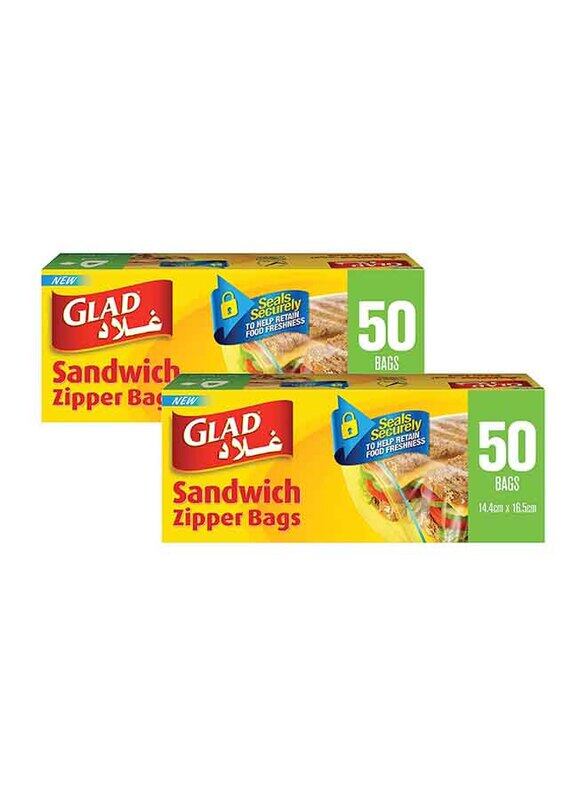 

Glad Zipper Sandwich Bags Dual Pack - 100 Count