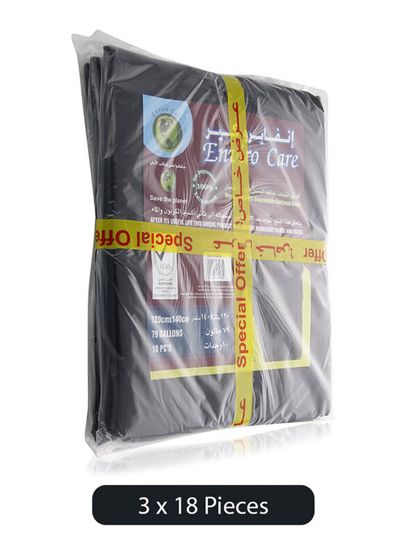 

Enviro Care Enviro .G Anti Bacterial Bio Degradable Black Garbage Bags - 120cm x 140cm, 2 Pieces