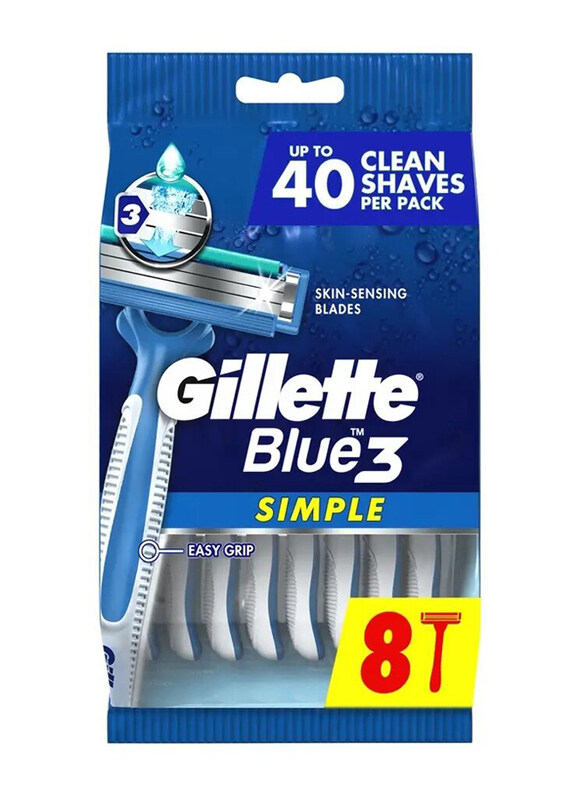 

Gillette Blue 3 Simple Mens Disposable Razors, 8 Pieces