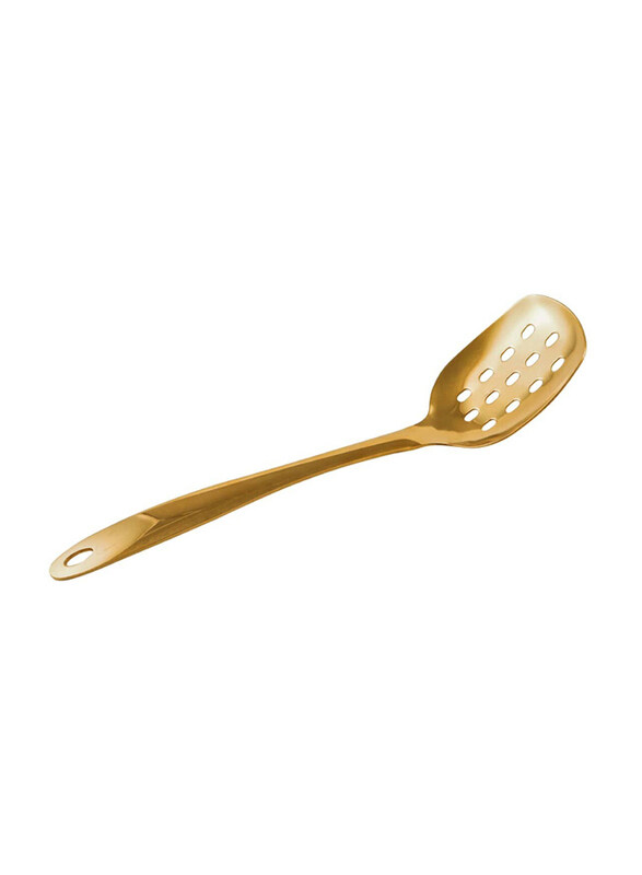 

Vague 25cm Stainless Steel Serving Spoon with Hole, Gold