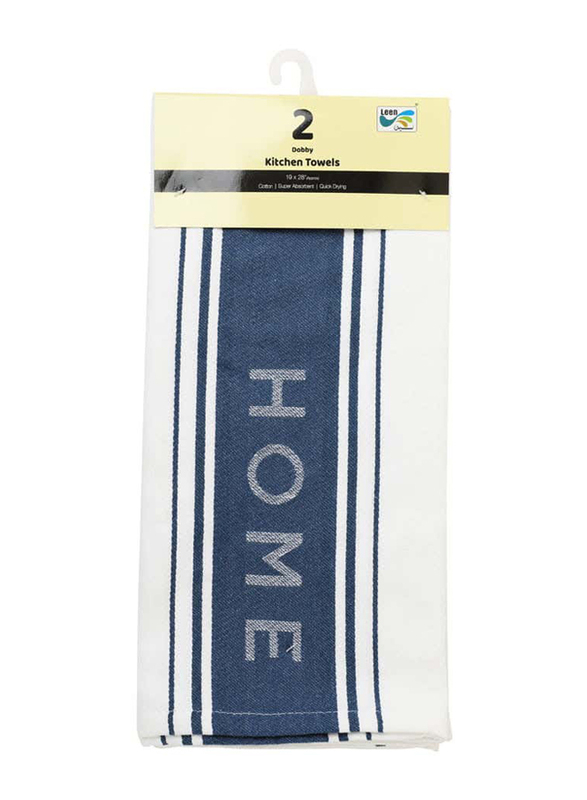 Leen Dobby Kitchen Towel Set, 19 x 28 Inch, 2 Pieces, Multicolour