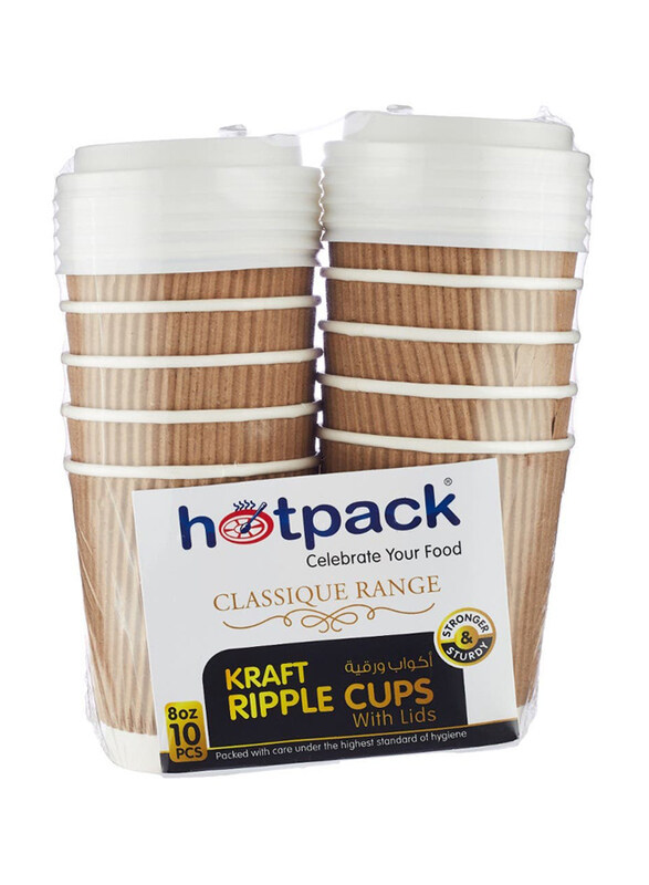 

Hotpack 8oz 10-Piece Krfat Cups, Brown/White