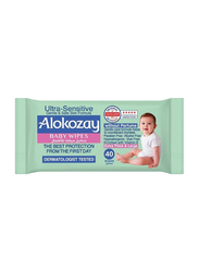 Alokozay 40 Pieces Ultra Sensitive Without Fragrance Baby Wipes for Kids