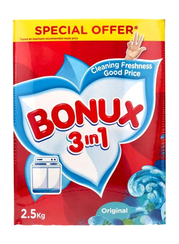 Bonux 3 in 1 Original Automatic Detergent Powder, 2.5Kg