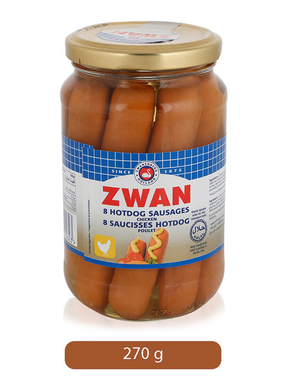 Zwan 8 Chicken Hot Dog Sausages, 270g