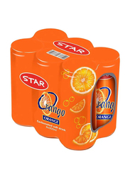 Star Orange Carbonated Soft Drink Can, 6 x 300ml