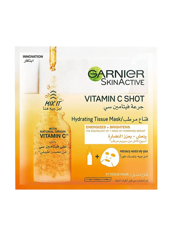 Garnier SkinActive Vitamin C Shot Fresh-Mix Tissue Mask for Energizing & Brightenin - 33 g