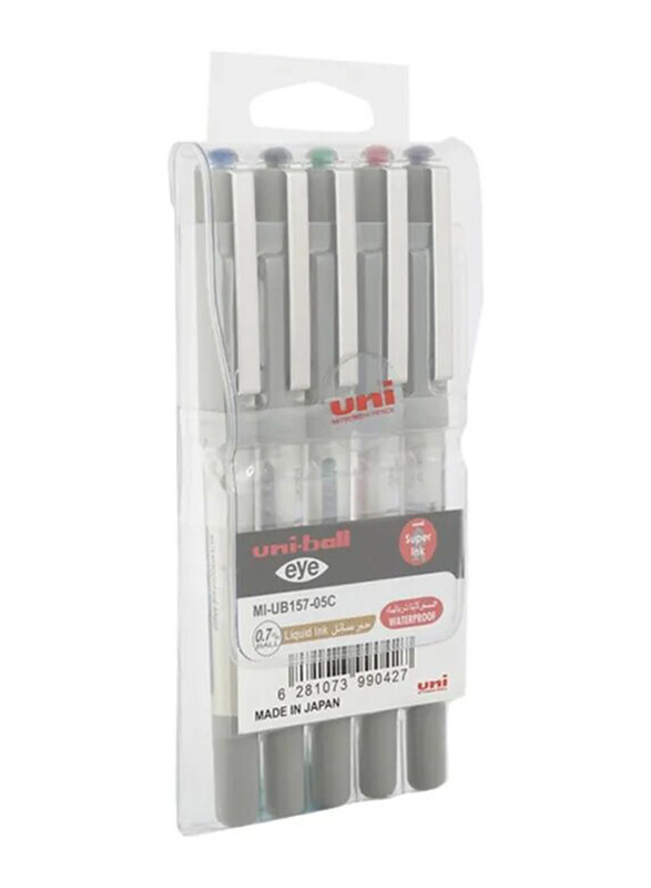 

Uniball 5-Piece Eye Fine Rollerball Pen Set, Multicolour