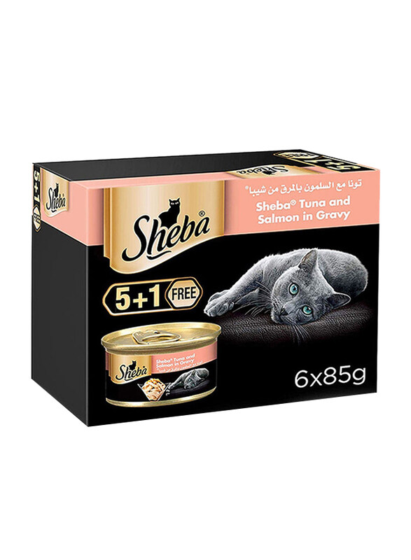 

Sheba Flaked Tuna & Salmon in Gravy Cat Food - 6 Pieces, 85 g