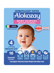 Alokozay Premium Baby Diapers, Size 4, 8-14 kg, 16 Count