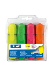 Milan Transparent Hanging Fluo Highlighters, 4 Pieces, Assorted