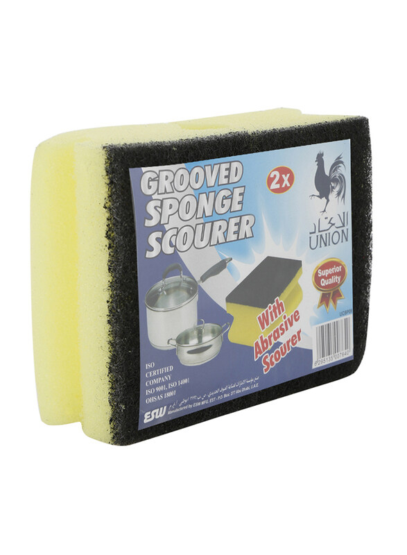 

Union Grooved Sponge Scourer, Green/Yellow, 2 Pieces