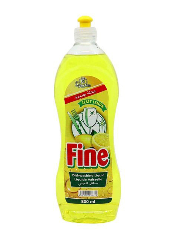 Spartan Fine Zesty Lemon Dishwashing Liquid, 800ml