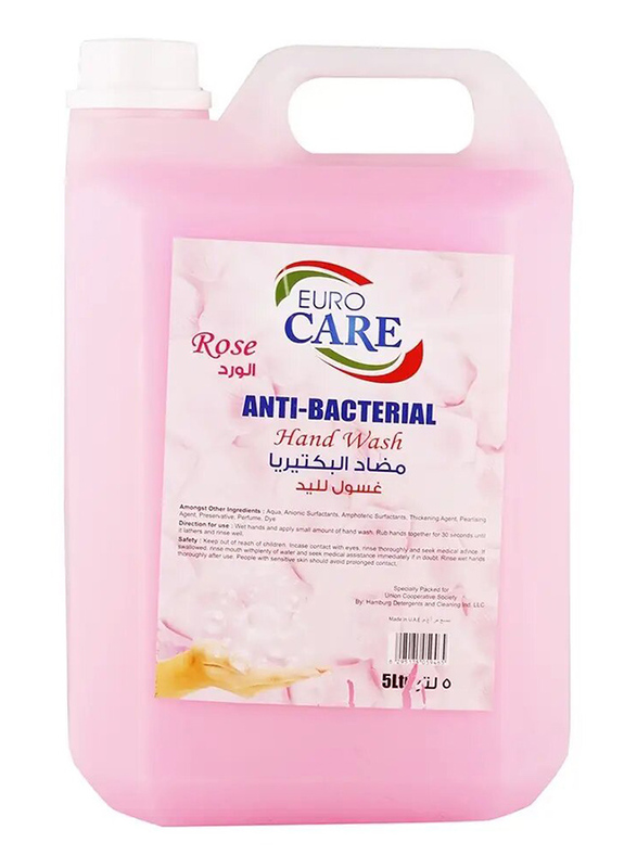 Euro Care Rose Anti-Bacterial Hand Wash, 5 Litre