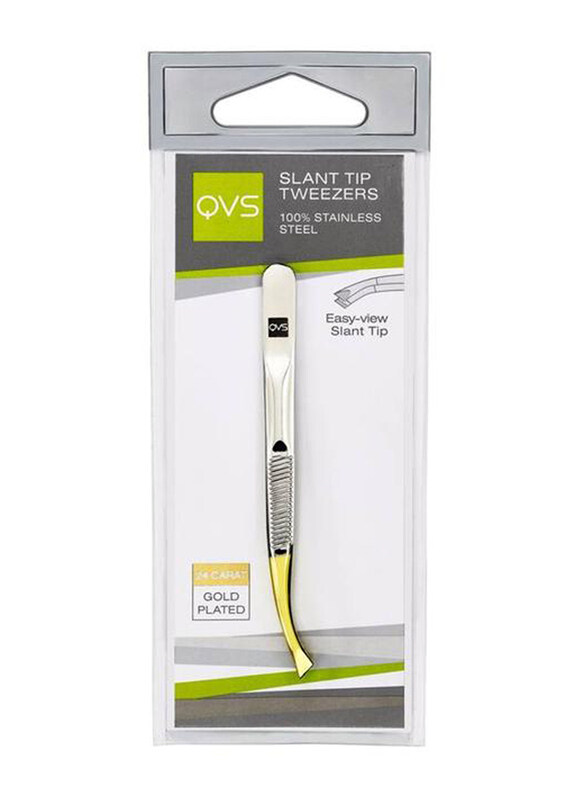 

QVS Slant Tip Easy View Tweezers, Silver